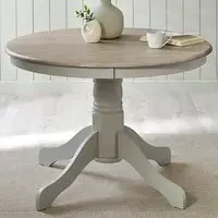 Bodmin 4-Seater Round Dining Table - White, Rubberwood