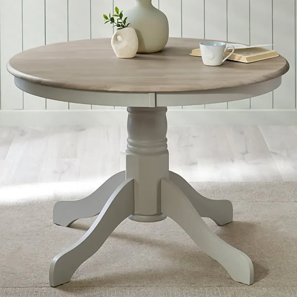 Bodmin 4-Seater Round Dining Table - White, Rubberwood