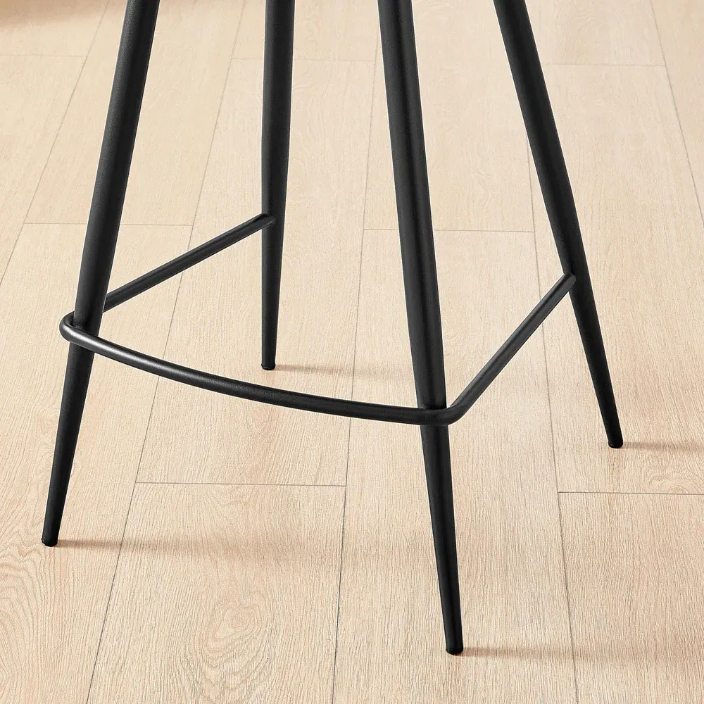 Boston Bar Stool Set of 2 - Cream, Boucle Fabric