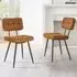 Boston Set of 2 Dining Chairs - Tan, Faux Leather