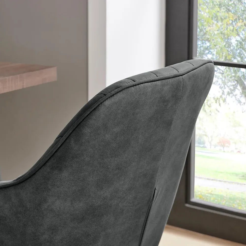 Brooker Tub Office Chair with Gas Lift - Black, Faux Leather