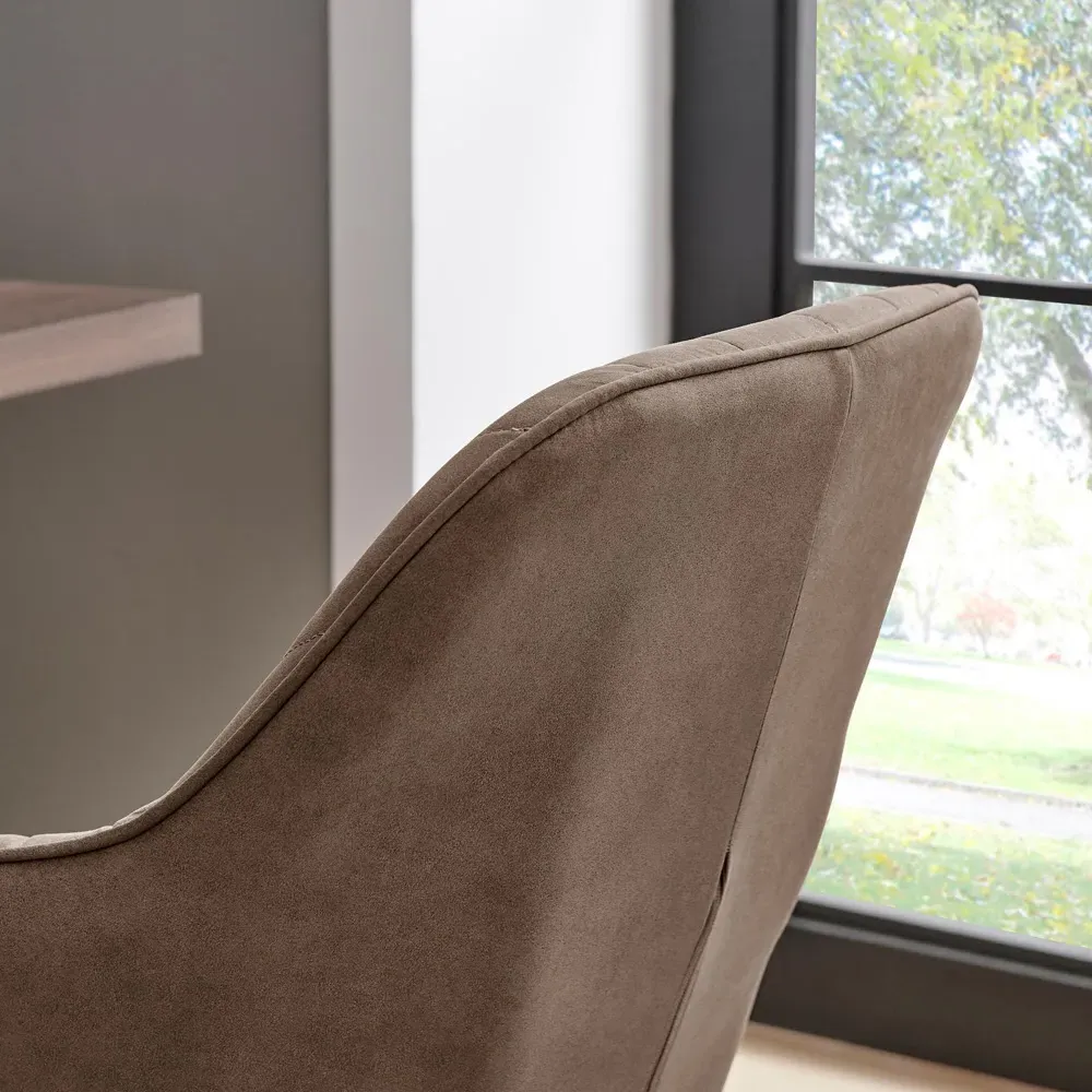 Brooker Tub Office Chair with Gas Lift - Brown, Faux Leather