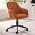 Brooker Tub Office Chair with Wheels - Orange, Velvet