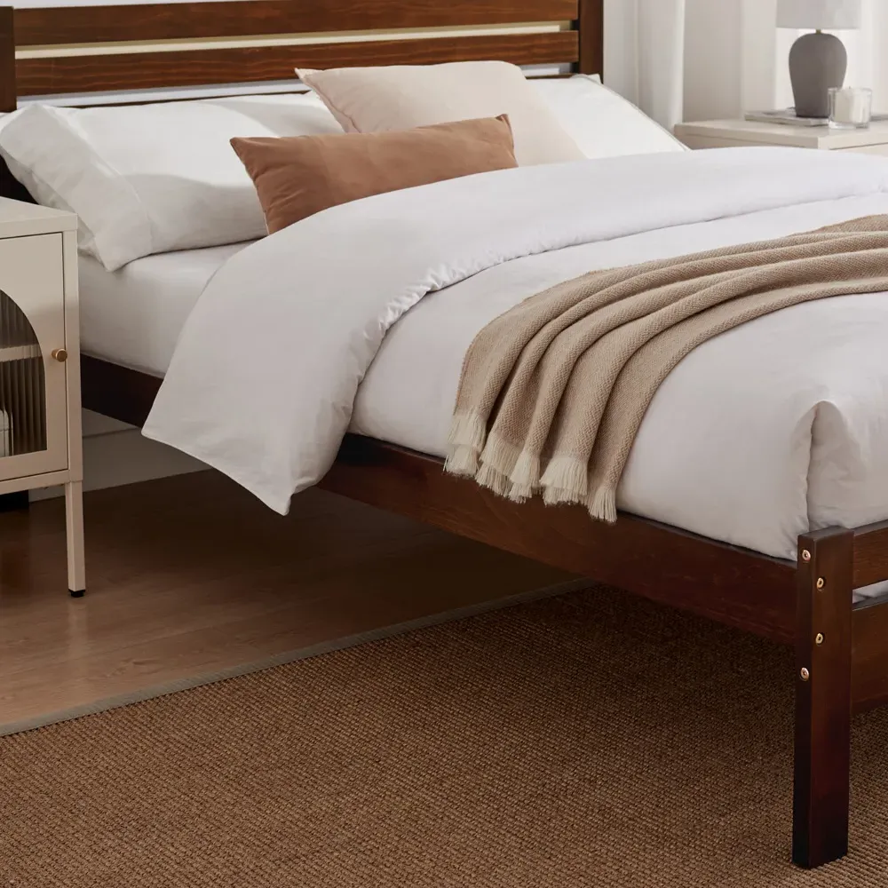 Cadhla Double Bed Frame - Brown, Pine