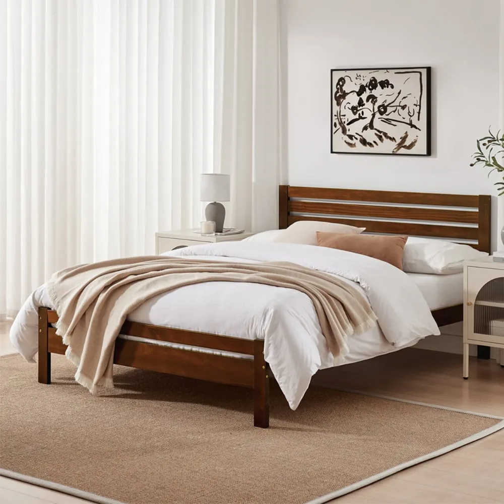 Cadhla Double Bed Frame - Brown, Pine