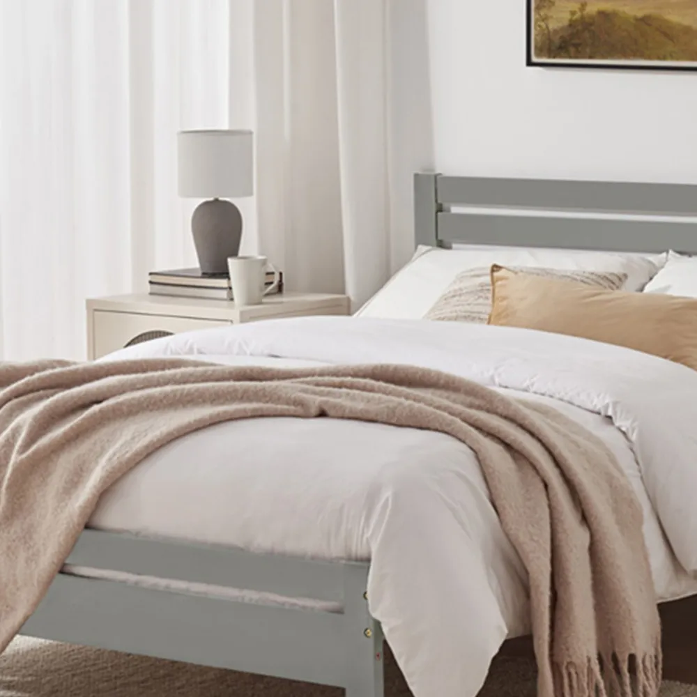 Cadhla Double Bed Frame - Grey, Pine