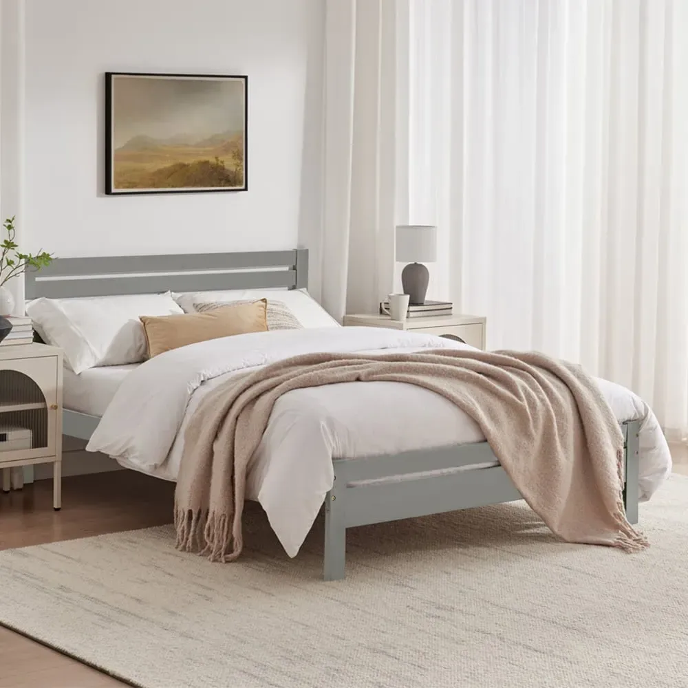 Cadhla Double Bed Frame - Grey, Pine