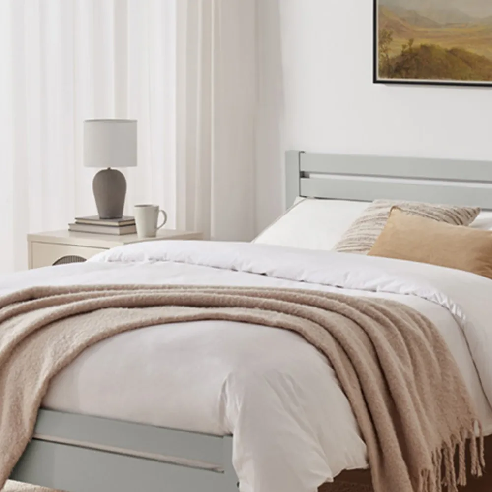 Cadhla King Size Bed Frame - Grey, Pine