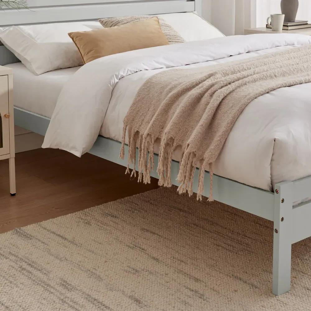 Cadhla King Size Bed Frame - Grey, Pine
