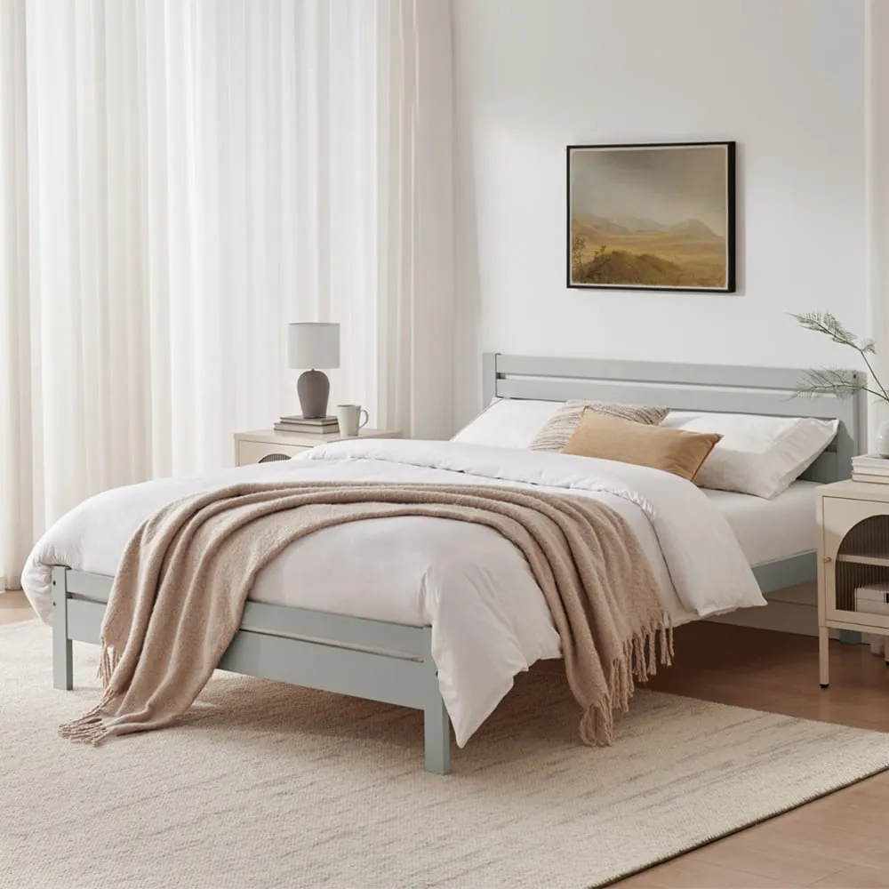 Cadhla King Size Bed Frame - Grey, Pine