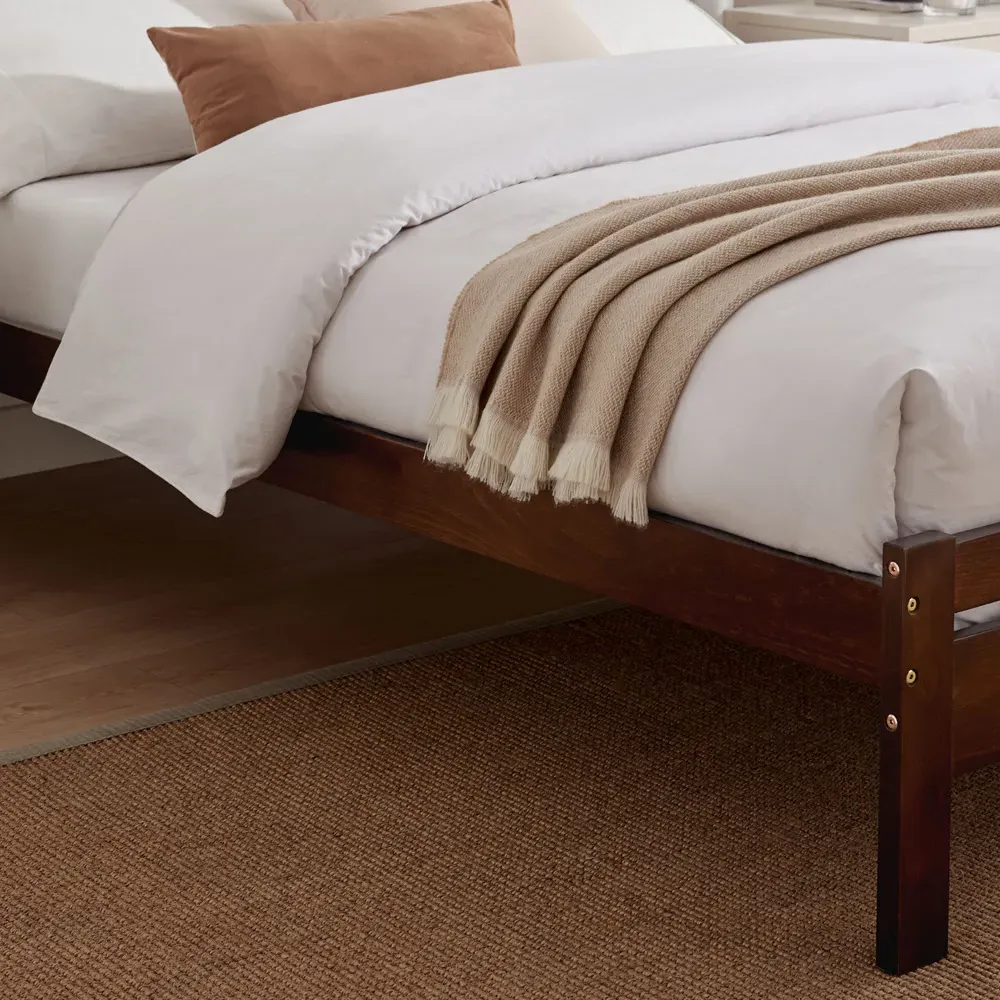 Cadhla King Size Bed Frame - Walnut, Pine