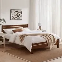 Cadhla King Size Bed Frame - Walnut, Pine