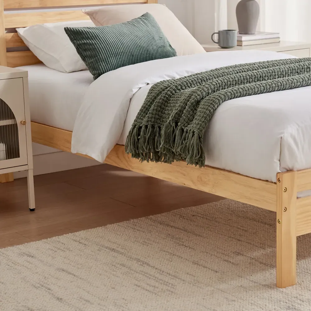 Cadhla Single Bed Frame - Brown, Pine