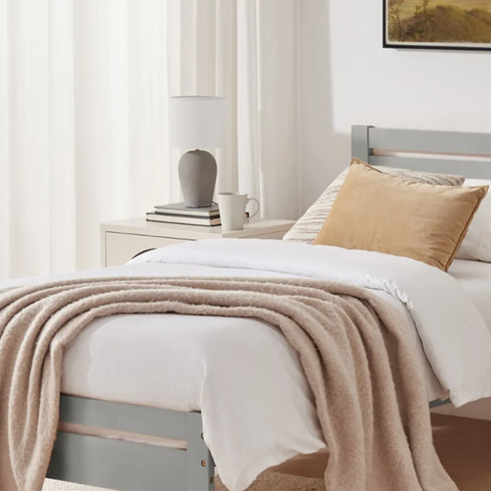 Cadhla Single Bed Frame - Grey, Pine