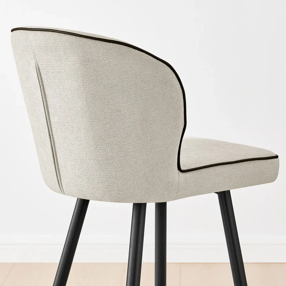 Carmel Bar Stool Set of 2 - Cream, Polyester