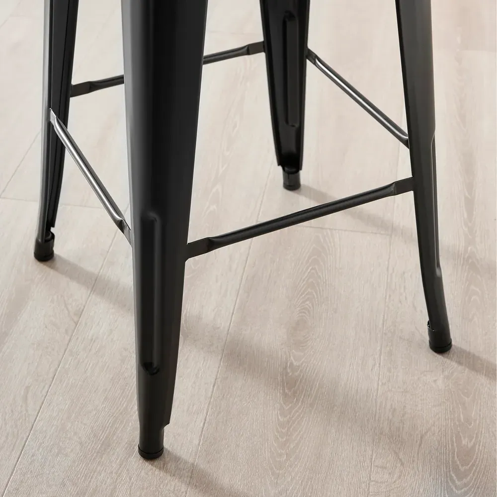 Carter Tolix Bar Stool Set of 2 - Black, Steel