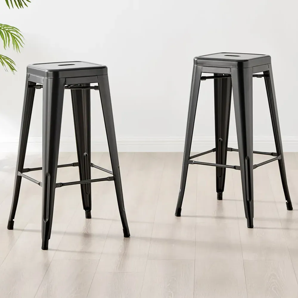 Carter Tolix Bar Stool Set of 2 - Black, Steel image
