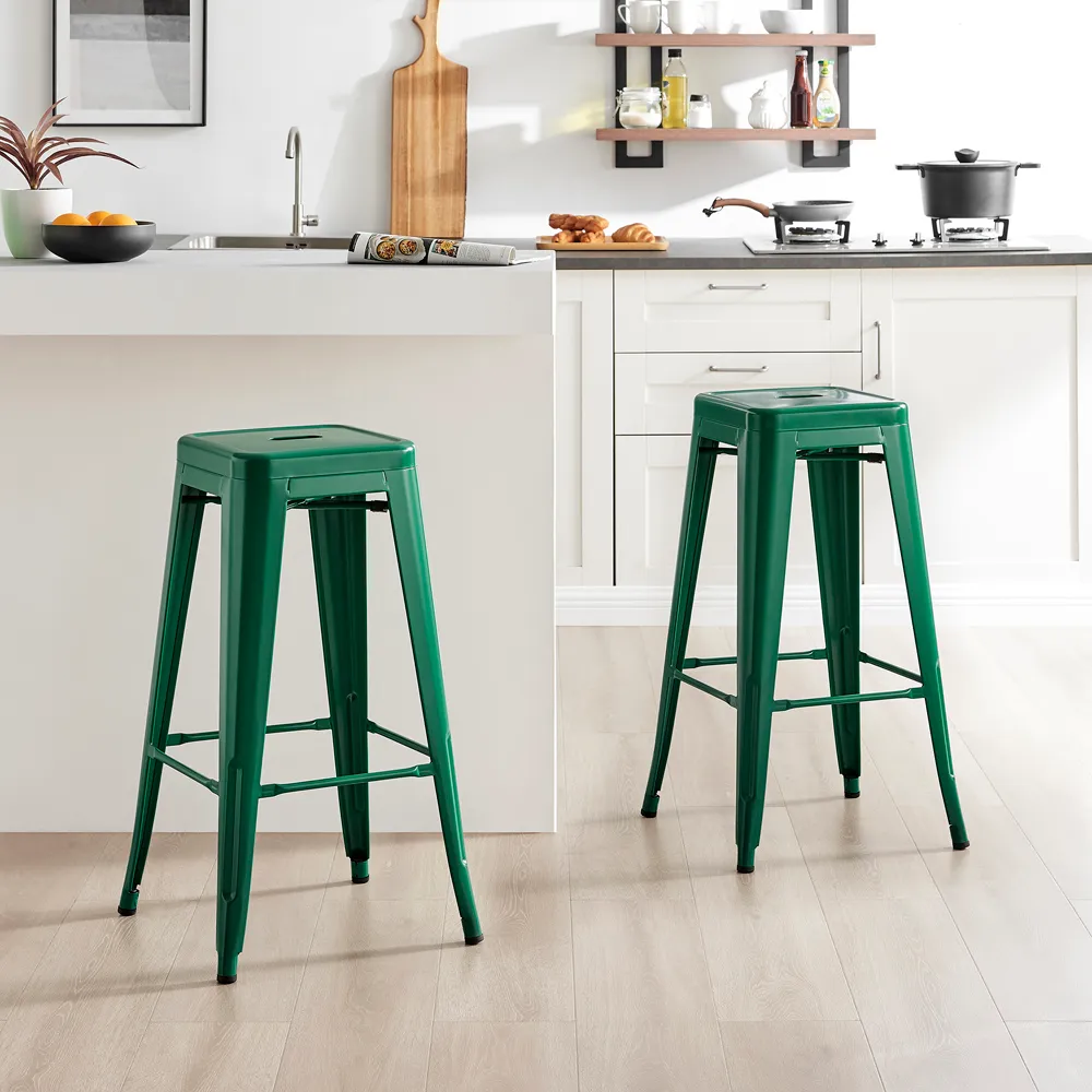 Carter Tolix Bar Stool Set of 2 - Green, Steel
