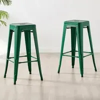 Carter Tolix Bar Stool Set of 2 - Green, Steel