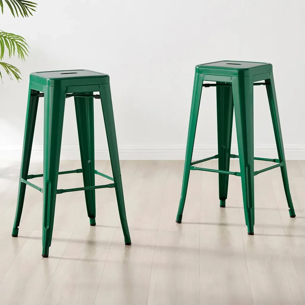 Carter Tolix Bar Stool Set of 2 - Green, Steel