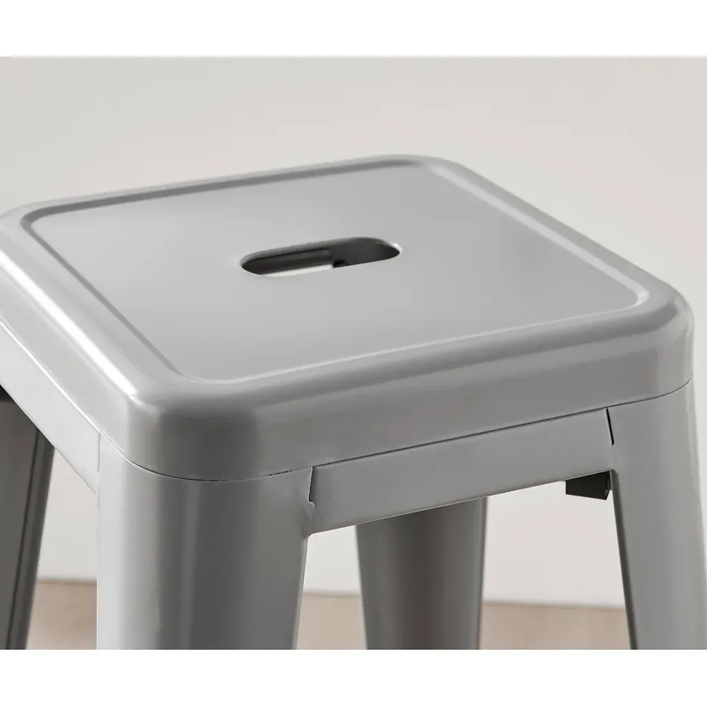 Carter Tolix Bar Stool Set of 2 - Grey, Steel