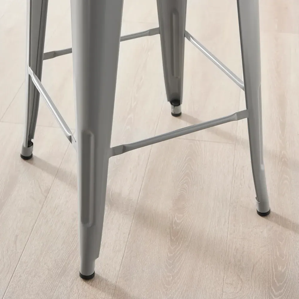Carter Tolix Bar Stool Set of 2 - Grey, Steel