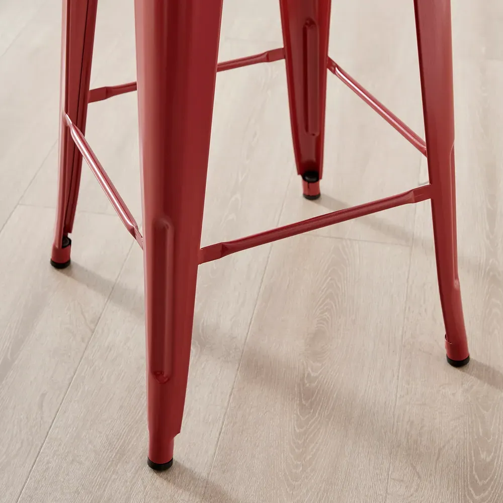 Carter Tolix Bar Stool Set of 2 - Red, Steel
