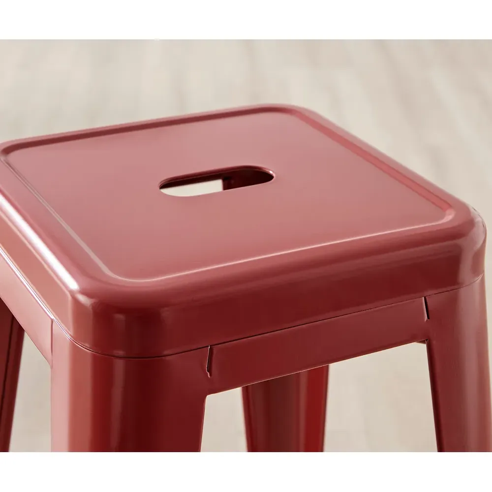 Carter Tolix Bar Stool Set of 2 - Red, Steel