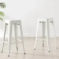 Carter Tolix Bar Stool Set of 2 - White, Steel