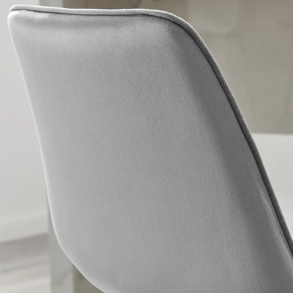 Cesano Bar Stool Set of 2 - Grey, Velvet