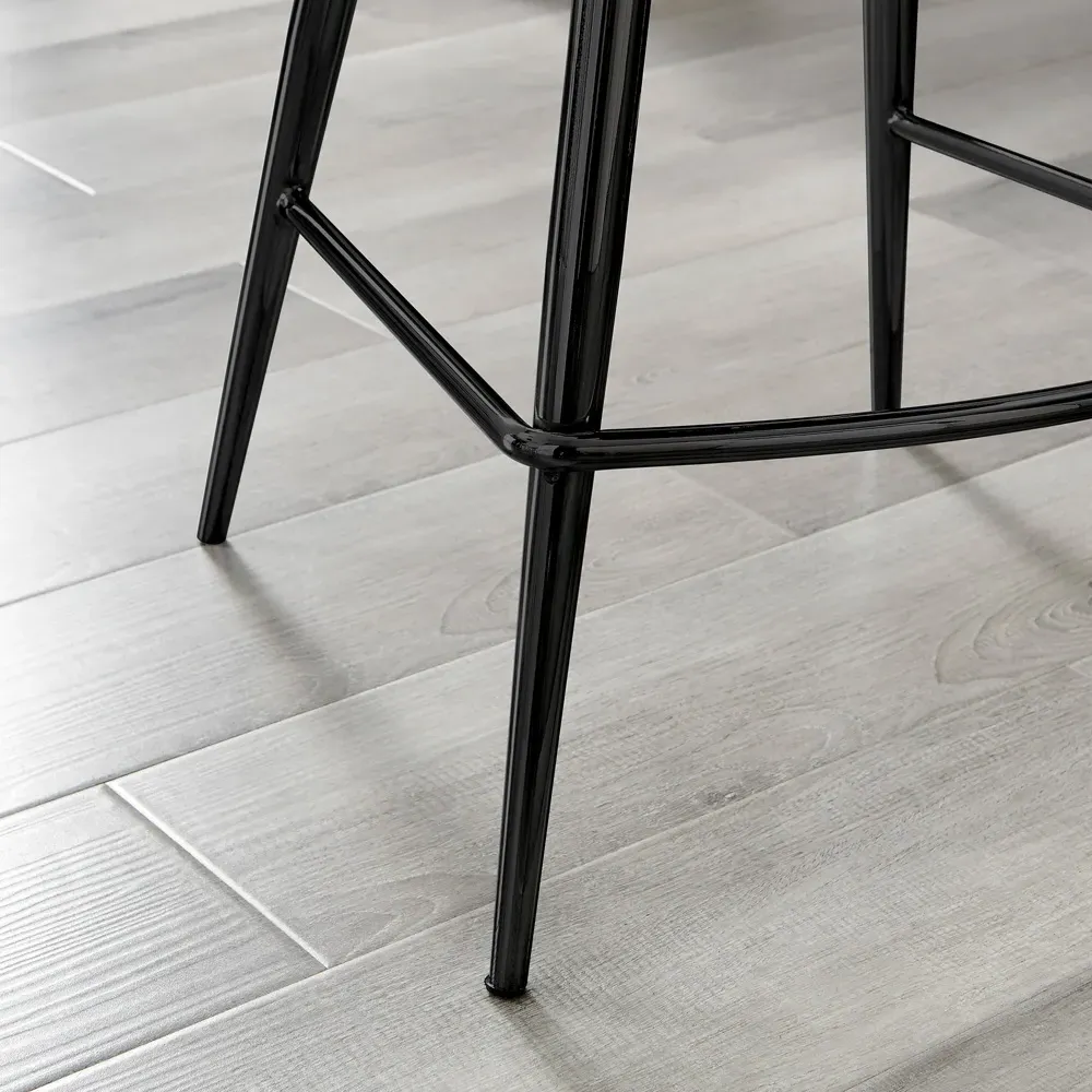 Cesano Bar Stool Set of 2 - Grey, Velvet