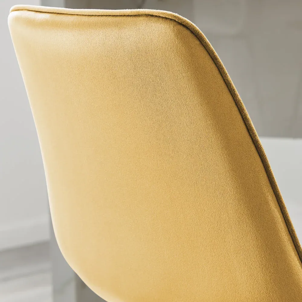 Cesano Bar Stool Set of 2 - Mustard, Velvet