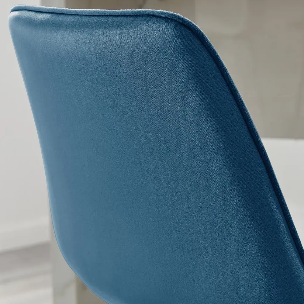 Cesano Bar Stool Set of 2 - Navy, Velvet