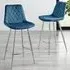 Cesano Bar Stool Set of 2 - Navy, Velvet