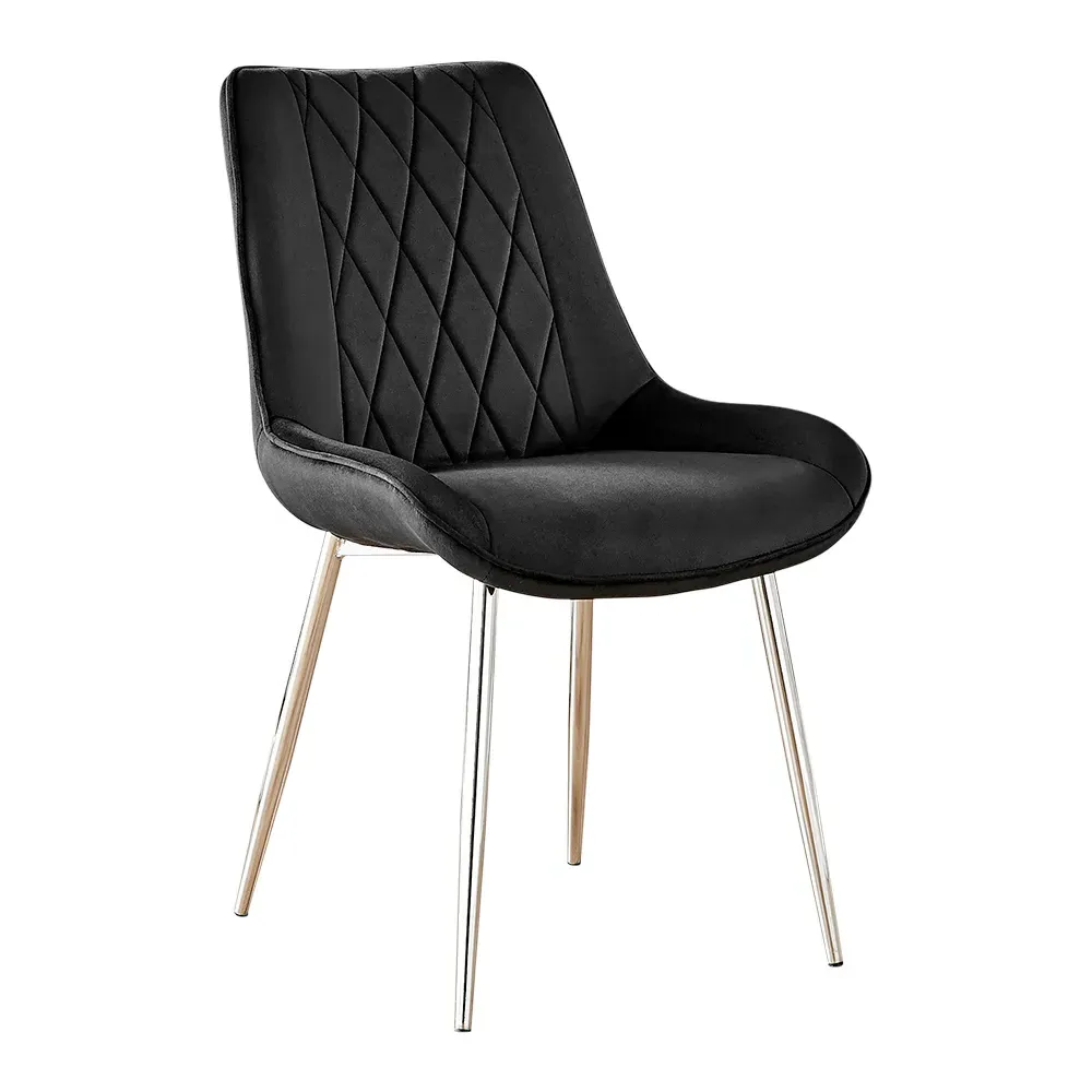 Cesano Set of 2 Dining Chairs - Black, Velvet