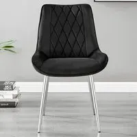 Cesano Set of 2 Dining Chairs - Black, Velvet