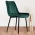 Cesano Set of 2 Dining Chairs - Green, Velvet