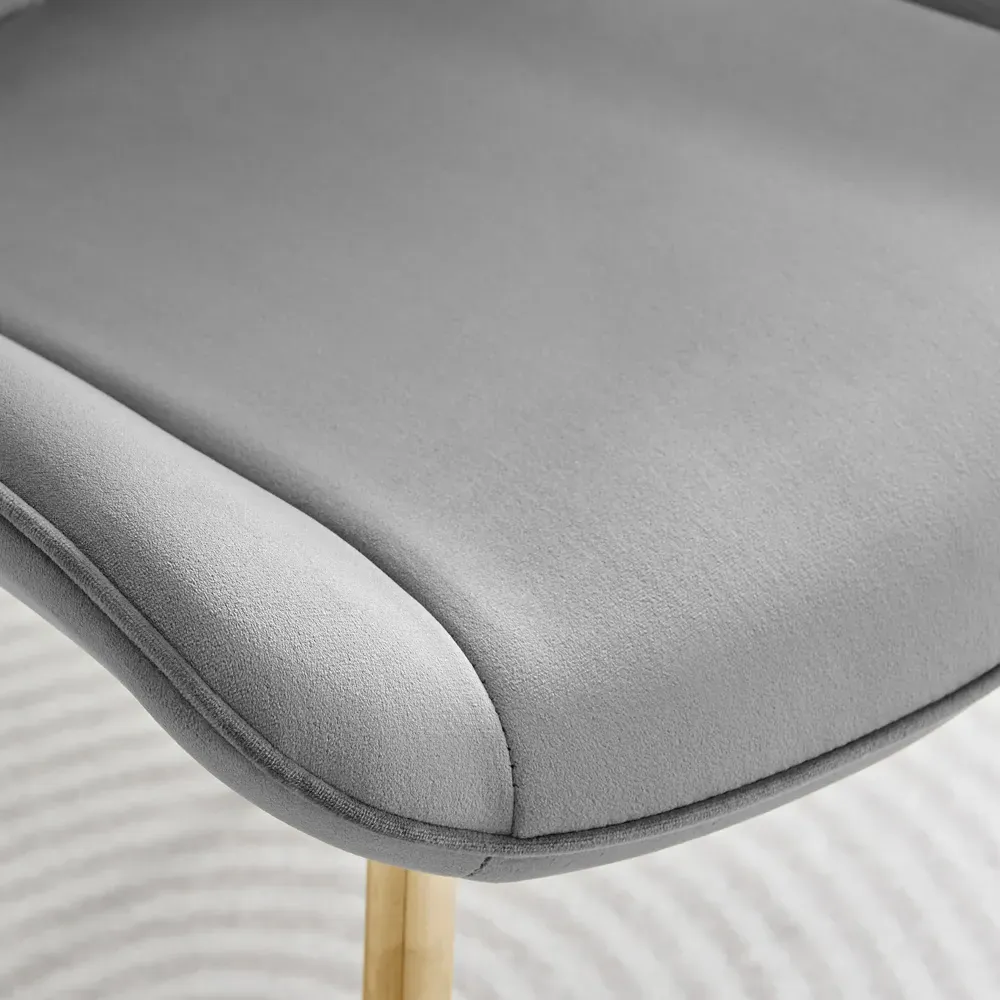 Cesano Set of 2 Dining Chairs - Grey, Velvet