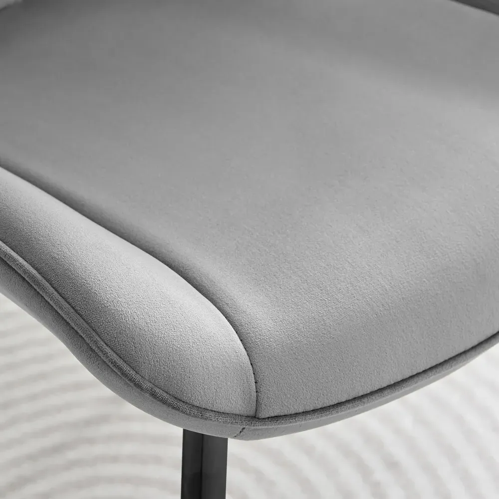 Cesano Set of 2 Dining Chairs - Grey, Velvet