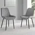 Cesano Set of 2 Dining Chairs - Grey, Velvet