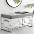 Chester Velvet Bench with Silver Legs - Grey