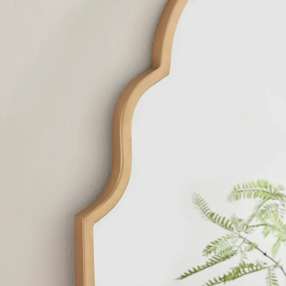 Clara Moroccan Arch Wall Mirror - Gold, Metal