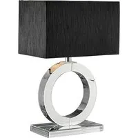 Cleo Table Lamp with Mirrored Base - Black