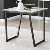 Copeland 2-Seater Dining Table - White, Marble Effect