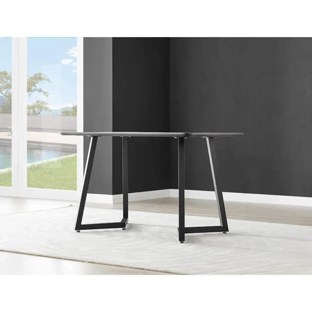 Copeland 4-Seater Rectangular Dining Table - White, Marble Effect