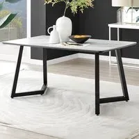 Copeland 6-Seater Dining Table - White, Marble Effect