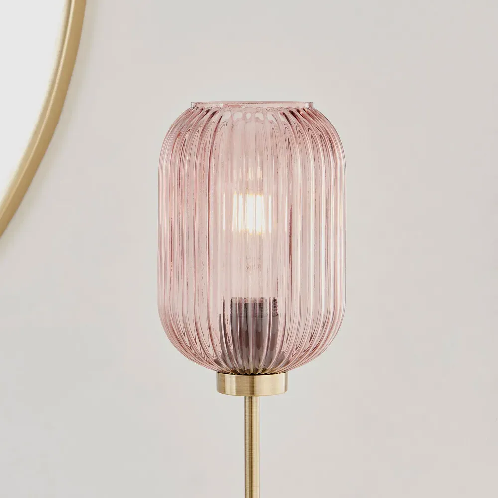 Corey Table Lamp - Pink, Glass
