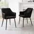 Cori Set of 2 Dining Chairs with Arms - Black, Faux Leather