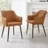 Cori Set of 2 Dining Chairs with Arms - Tan, Faux Leather