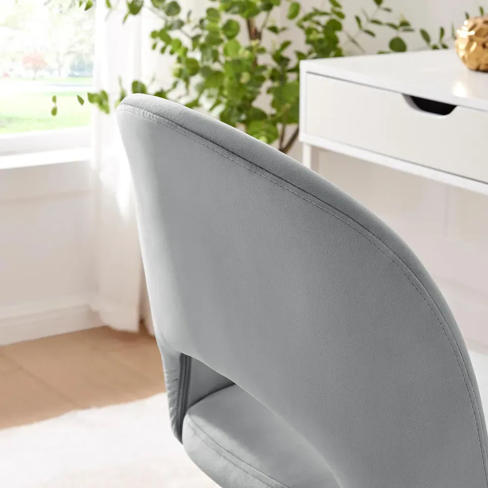 Courtez Office Chair with Gas Lift - Grey, Velvet